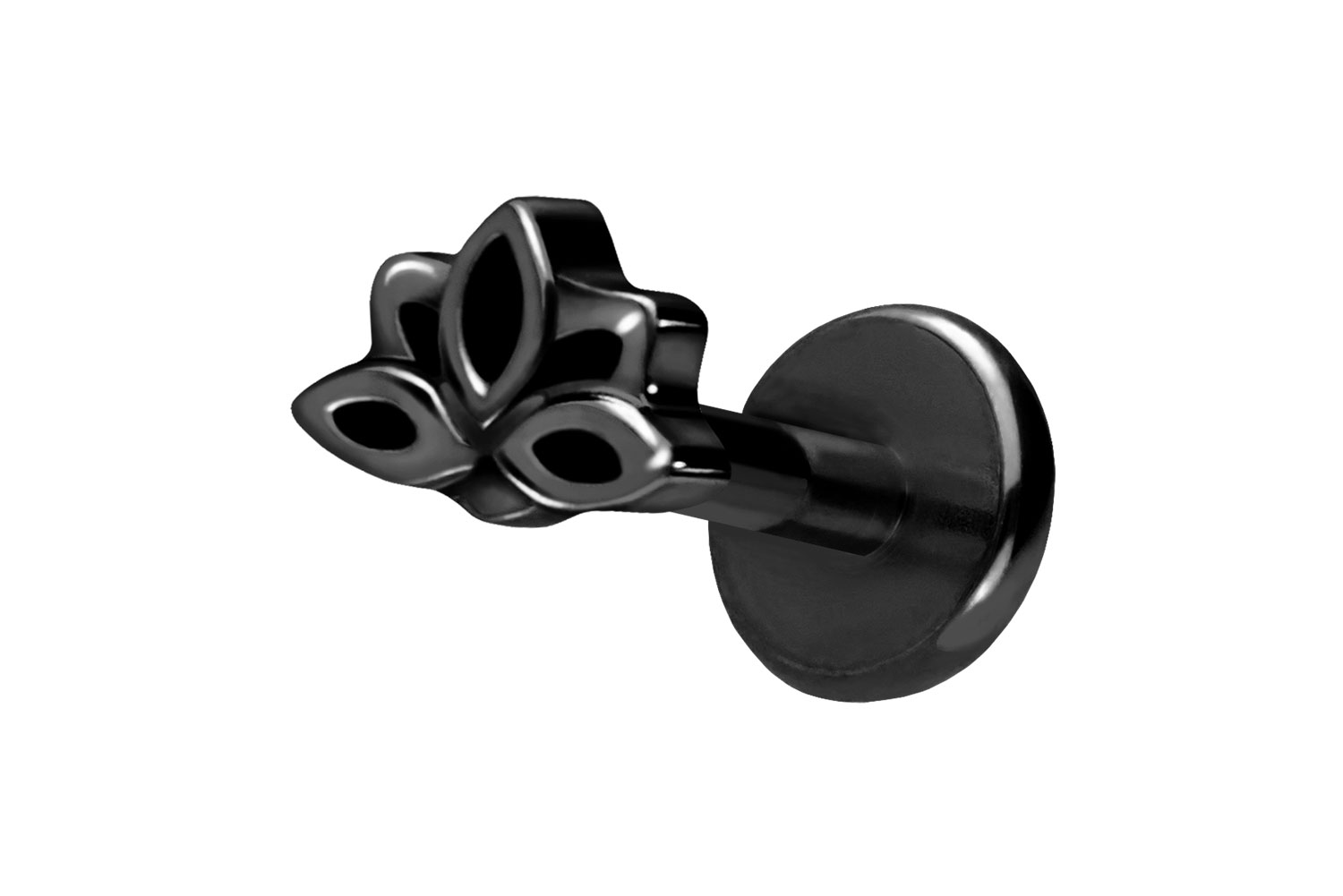 Titan Labret Piercing mit Push Fit LOTUSBLÜTE